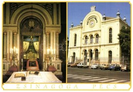 ** Pécsi Zsinagóga, Belső / Judaica. Hungarian Synagogue, Interior - 2 Db Modern Képeslap és Egy Modern Fotó / 2 Modern  - Non Classés