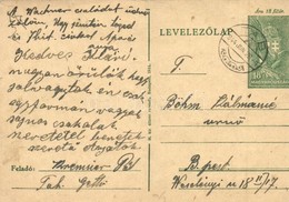 T2/T3 1944 A Tabi Zsidó Templom Udvarán Felállított Gettóból Feladott Levelezőlap / Letter From The Ghetto Of The Hungar - Non Classés