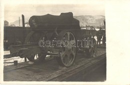 * T2 1917 Első Világháborús Katonai Lap, 30,5 Cm-es ágyú Szállítása Vonaton / WWI K.u.k. Military, Cannon Transport On T - Non Classés