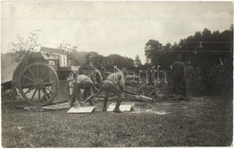 T2/T3 1916 Cs. és Kir. 31. Tüzérezred 3. ütegének Egyik ágyúja Az Elsütés Pillanatában / WWI K.u.k. Military. Firing Can - Unclassified