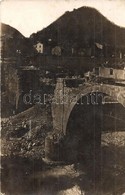 * T2/T3 ~1917 Tolmin, Tolmein; Lerombolt Hídfő Nyugatra Az Isonzótól / WWI K.u.k. Military, Destroyed Bridge. Photo (fl) - Non Classés