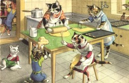 * T2/T3 Baking Cats. Alfred Mainzer No. 4858. - Modern Postcard (EK) - Non Classés