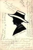 T2/T3 Hölgy. Sziluett Művészlap / Lady. Silhouette Art Postcard (EK) - Unclassified