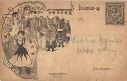 * T3 ~1900 Élcz-levelező-lap. Asztal Szám. Christbaumpichler Bécs VII. / Humorous Fancy Dress Carnival Invitation Art Po - Non Classés