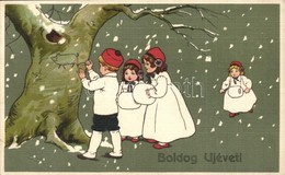 T2/T3 Boldog Újévet! / New Year Greeting Art Postcard, Children. SB 2234. (EK) - Unclassified