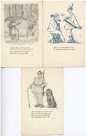 ** 6 Db RÉGI Humoros Vadászos Grafikai Motívumlap Sorozat / 6 Pre-1945 Humorous Graphic Hunting Motive Postcard Series - Non Classés