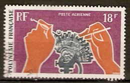 POLYNESIE  Française    -   Aéro  -    1970 .    Y&T N° 36 Oblitéré.   Huître Perlière  /  Opération De La Nacre - Usados