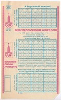 1979. 'Nemzetközi Olimpiai Sportlottó' Lottó Szelvény, Kitöltetlen T:I-,II - Non Classés
