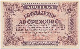 1946. 100.000AP Sorozat- és Sorszám Nélkül, Fehér, Vastagabb Papíron, 5600-as Rendelettel T:I-
Adamo P51B - Non Classés