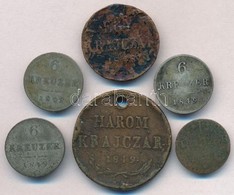 1848. 1kr Cu + 1849NB 3kr Cu + Ausztria 1849A 6kr Ag (3x) + Német Államok / Poroszország ~1820. 1 Heller Cu T:2-,3,3- Ly - Non Classés