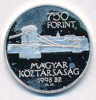1998. 750Ft Ag 'Budapest 125 éves' Műanyag Tokban, Tanúsítvánnyal T:PP 
Adamo EM149 - Unclassified
