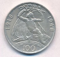 Csehszlovákia 1948. 100K Ag 'Függetlenség' T:1-,2 Czechoslovakia 1948. 100 Korun Ag 'Independence' C:AU,XF Krause KM#27 - Non Classés