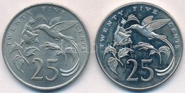Jamaika 1969-1976. 25c Cu-Ni 'Zászlósfarkú Fecskekolibri' (2x) T:1-(PP),1, 1-
Jamaica 1969-1976. 25 Cents Cu-Ni 'Streame - Non Classés