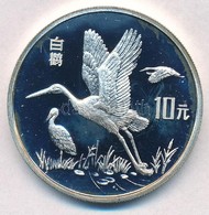 Kína 1992. 10Y Ag 'Fehér Gólya' T:1(PP) 
China 1992. 10 Yuan Ag 'White Stork' C:1(PP) - Non Classés