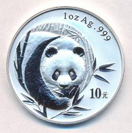 Kína 2003. 10Y Ag 'Panda' (1oz/0.999) T:PP 
China 2003. 10 Yuan Ag 'Panda' (1oz/0.999) C:PP - Non Classés