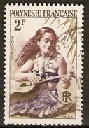 POLYNESIE  Française    -  1958 .    Y&T N° 4 Oblitéré.    Tahitienne Jouant De La Guitare. - Gebraucht