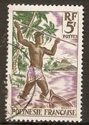 POLYNESIE  Française    -  1958 .    Y&T N° 6 Oblitéré.    Pêche Au Harpon - Gebraucht