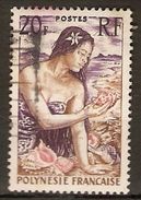 POLYNESIE  Française    -  1958 .    Y&T N° 11 Oblitéré.   Tahitienne Et Coquillage - Gebraucht