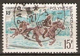 POLYNESIE  Française    -  1967 .    Y&T N° 49 Oblitéré.   Course De Chevaux. - Gebraucht