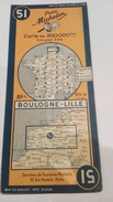 Carte Michelin De 1947 Ref N° 51 Boulogne Lille - Wegenkaarten