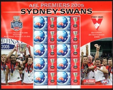 AUSTRALIA 2005 AFL Grand Final/Sydney Swans: SES Sheet Of 10 Stamps UM/MNH - Ganze Bögen & Platten