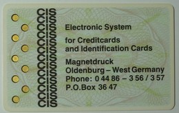 GERMANY - VALVO / PHILIPS - Prototype Specimen - 1980 - Electronic Systtem For Creditcards & Identification Cards - RRRR - Otros & Sin Clasificación