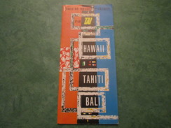 TAI . Dépliant 1 Tour Du Monde 3 Paradis HAWAI- TAHITI-BALI - Andere & Zonder Classificatie
