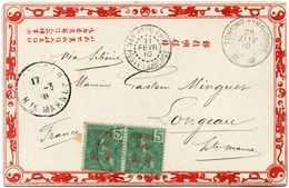 TCH'ONG-K'ING CARTE POSTALE DEPART TCH'ONG-K'ING-CHINE 29 JANV 10 POUR LA FRANCE - Covers & Documents