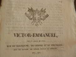 Décret Victor Emmanuel 13/06/1849 Roi Sardaigne, Chypre, Savoie Gênes,...emprunt Volontaire 12 Pages - Wetten & Decreten