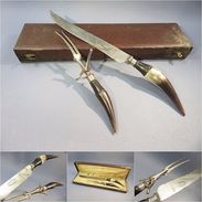 ° SERVICE A DECOUPER DE CHASSEUR  SHEFFIELD + Chasse  Angleterre Gibier Cuisine Art Populaire - Knives