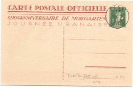 1915  Carte Postale Officielle 600è Ann. De Morgarten - Journée Uranaise  FDC - Entiers Postaux