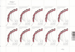 Iceland 2015 MNH Minisheet Of 10 Red Pin Jewelry Design VI - Blocks & Sheetlets