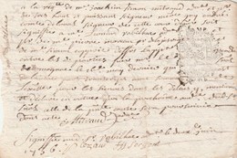 Manuscrit Cachet Généralité LIMOGES Huit Deniers 2/6/1736 Milvaud Comte De Laval Haute Vienne - Gebührenstempel, Impoststempel