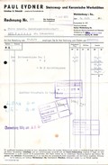 A8589 - Waldenburg - Paul Eydner Keramik Steinzeug- Rechnung 1970 Nach Falken - 1950 - ...