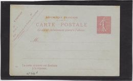 France Entiers Postaux - 10 C Semeuse Lignée - Carte Postale Avec Réponse Payée - Neuf - B/TB - Cartoline Postali E Su Commissione Privata TSC (ante 1995)