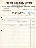 3407 - Erfurt - Albert Rendler - Tischlerei Bedarf - Rechnung 1921 Nach Osterfeld - 1900 – 1949