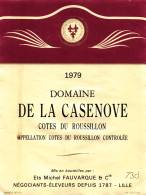 Domaine De La Casenove - 1979 - Cotes Du Rouissillon - Languedoc-Roussillon