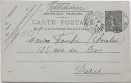 France Entiers Postaux - 15 C Semeuse Lignée - Carte Postale - Oblitéré - Cartoline Postali E Su Commissione Privata TSC (ante 1995)