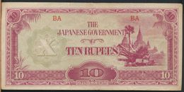 °°° JAPANESE GOVERNMENT 10 RUPEES 1942 °°° - Japon