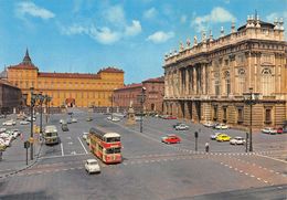 D6989 "TORINO - PIAZZA CASTELLO - PALAZZO REALE - PALAZZO MADAMA"  ANIMATA, BUS, S.A.C.A.T. 218  CART NON SPED - Places & Squares