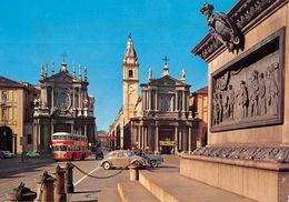 D6994 "TORINO - LE CHIESE DI SAN CARLO - S. CRISTINA - VIA ROMA - PORTA NUOVA" ANIM.,BUS, S.A.C.A.T. 321  CART NON SPED - Churches