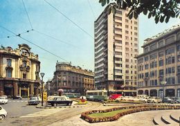 D6995 "TORINO - PIAZZA SOLFERINO"  ANIMATA, TRAMWAY, AUTO, S.A.C.A.T. 256. CART NON SPED - Places & Squares