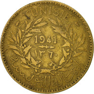 Monnaie, Tunisie, Anonymes, 2 Francs, 1941, Paris, TTB, Aluminum-Bronze, KM:248 - Túnez