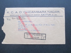 Indien 1940 Airmail Nach New York. Schöne Frankatur! Stempel: Nor Openend By Censor. C3 - 1936-47  George VI