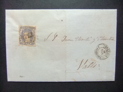 ESPAÑA ESPAGNE Carta Circulada 19/3/1872 De Igualada A Valls Edifil N 107 - Storia Postale