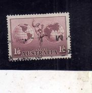 AUSTRALIA 1934 AIR MAIL POSTA AEREA AIRMAIL MERCURY AND Hemispheres 1/6 1sh 6p USATO USED OBLITERE' - Usados