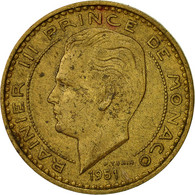 Monnaie, Monaco, Rainier III, 20 Francs, Vingt, 1951, TTB, Aluminum-Bronze - 1949-1956 Old Francs