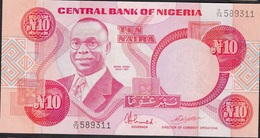 NIGERIA P25d1 10 NAIRA 1984 #O/74  Signature 12a          UNC. - Nigeria