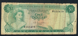 BAHAMAS P35a 1 DOLLAR 1974  #W       FINE - Bahama's