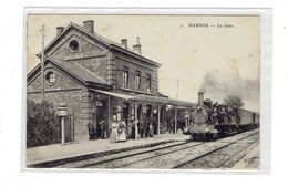 CPA 62 - HARNES - LA GARE - Harnes